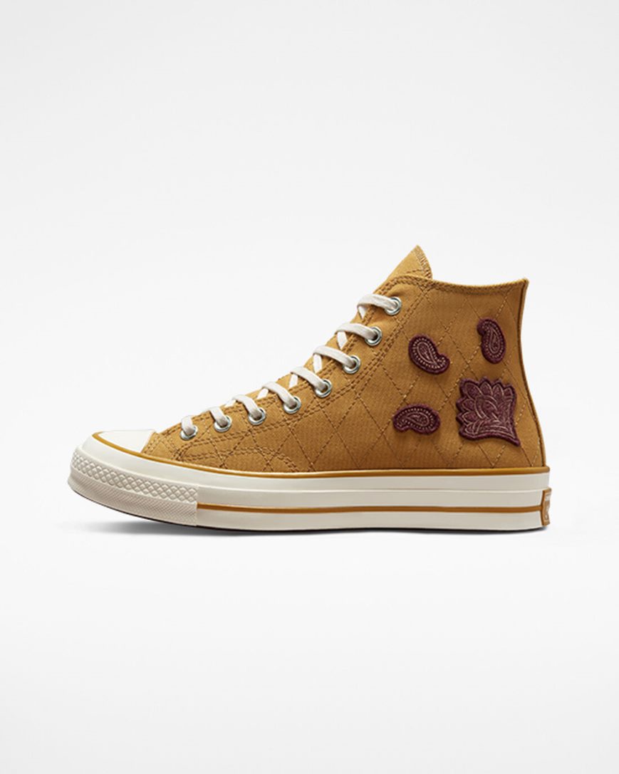 Tenisi Inalti Dama Converse Chuck 70 Crafted Patches Portocalii Visinii Inchis | RO KAXQ13483